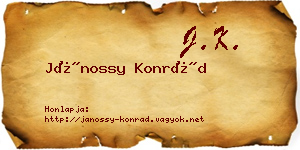 Jánossy Konrád névjegykártya
